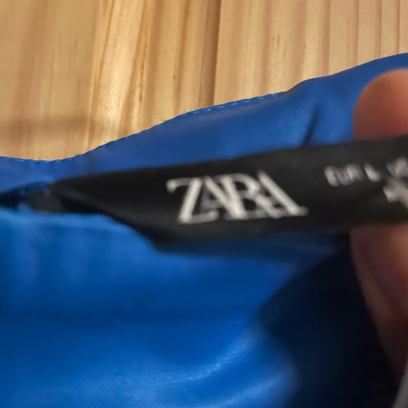 ZARA FULL LENGTH SATIN EFFECT PANTS OCEAN BLUE! BRAND NEW SIZE LARGe - Picture 6 of 7